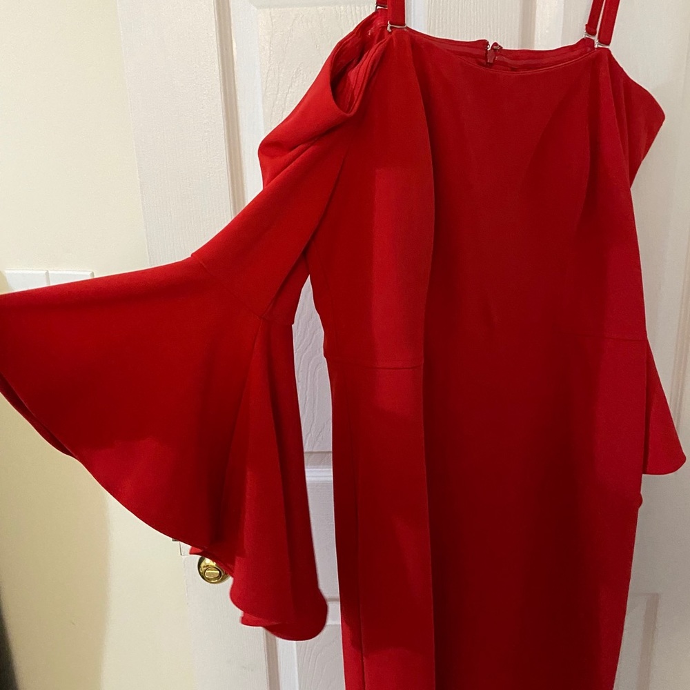R&M Richards Red Bell Sleeve Dress